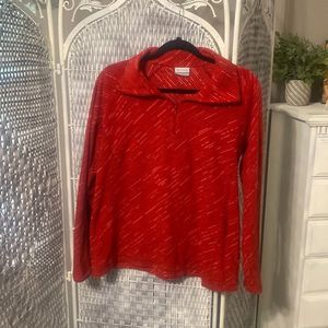 Columbia Long Sleeve V Neck Red Top Size L